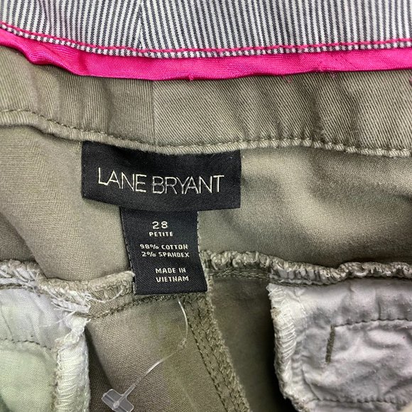 90s Style Fabric Insert Green Khaki Skirt 28P - Picture 6 of 11